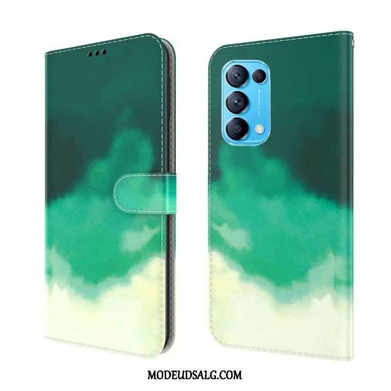 Læder Cover Oppo Find X3 Lite Akvarel