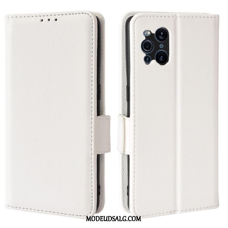 Læder Cover Oppo Find X3 Pro Flip Cover Flap Dobbelt Litchi Nye Farver