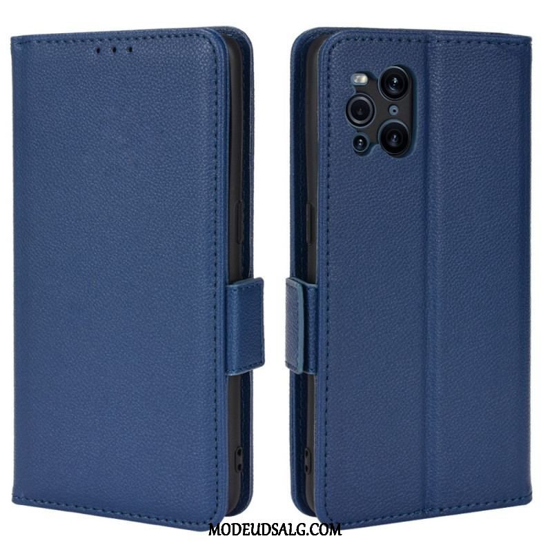 Læder Cover Oppo Find X3 Pro Flip Cover Flap Dobbelt Litchi Nye Farver