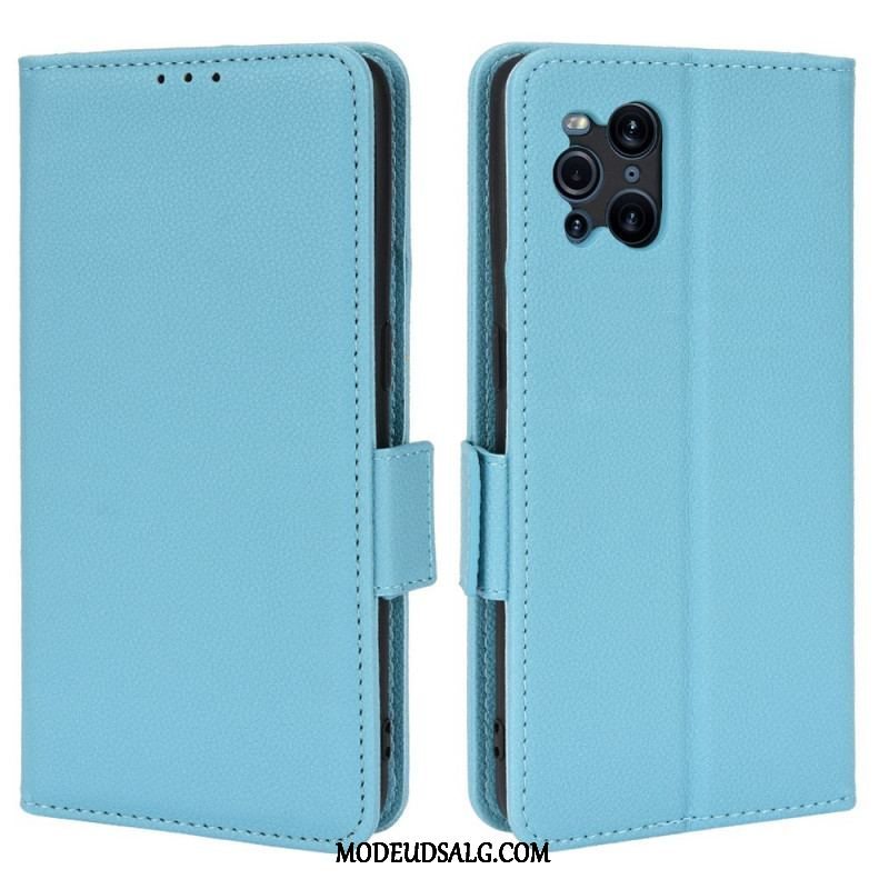 Læder Cover Oppo Find X3 Pro Flip Cover Flap Dobbelt Litchi Nye Farver