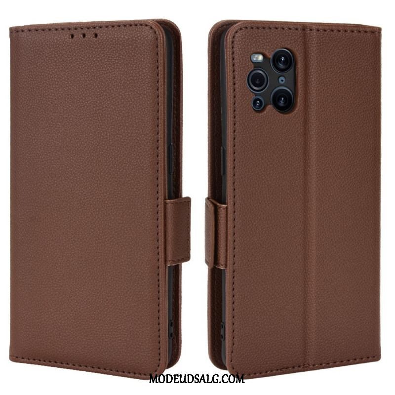 Læder Cover Oppo Find X3 Pro Flip Cover Flap Dobbelt Litchi Nye Farver