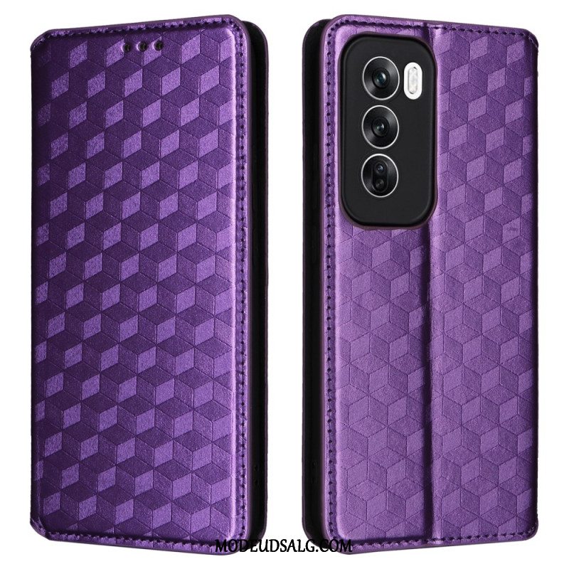 Læder Cover Oppo Reno 12 5g Telefon Etui 3d Diamanter