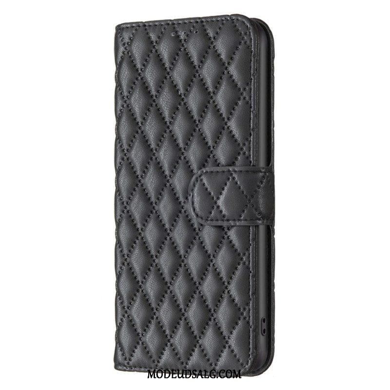 Læder Cover Oppo Reno 12 5g Telefon Etui Quiltet Binfen Farve