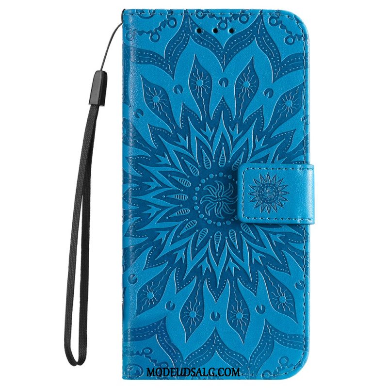 Læder Cover Oppo Reno 12 Pro 5g Telefon Etui Mandala Med Rem