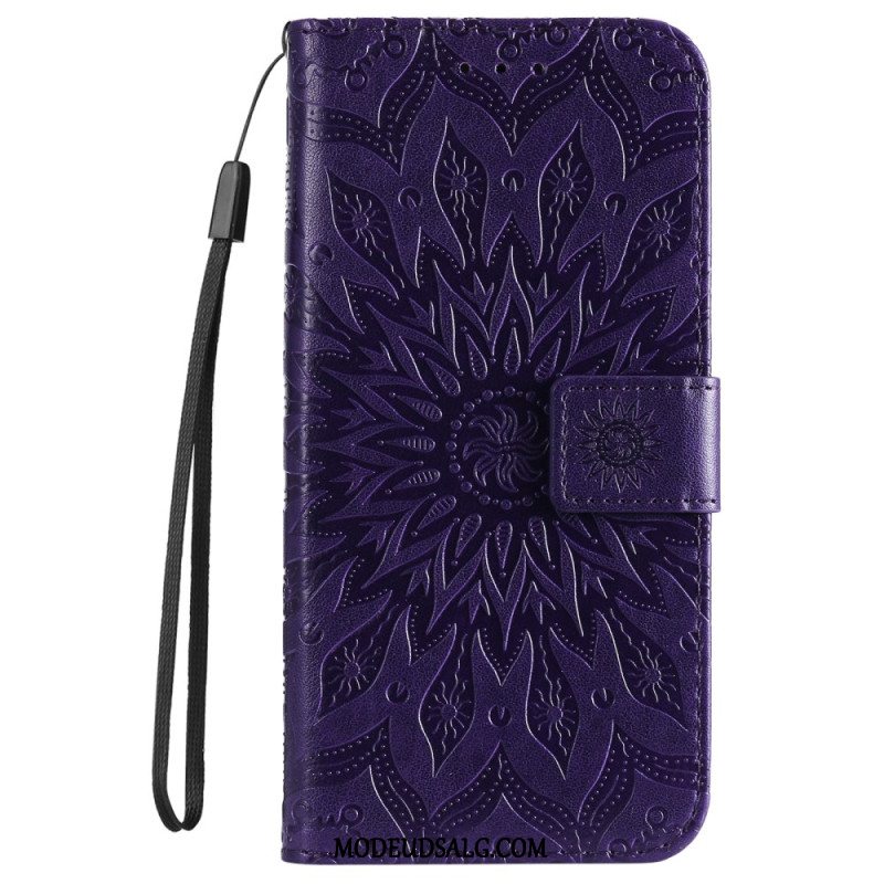 Læder Cover Oppo Reno 12 Pro 5g Telefon Etui Mandala Med Rem