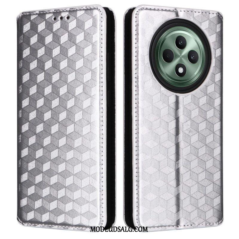 Læder Cover Oppo Reno 12f 5g Diamantmønster