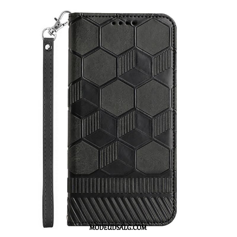 Læder Cover Samsung Galaxy A14 / A14 5G Fodboldbold Mønster