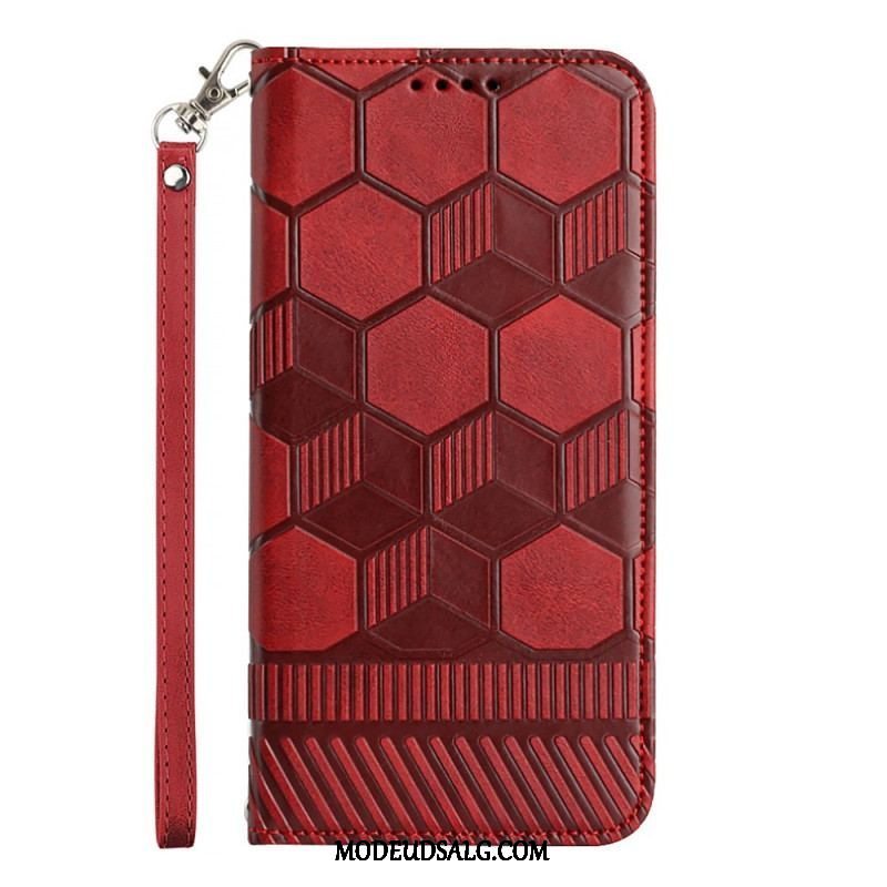 Læder Cover Samsung Galaxy A14 / A14 5G Fodboldbold Mønster