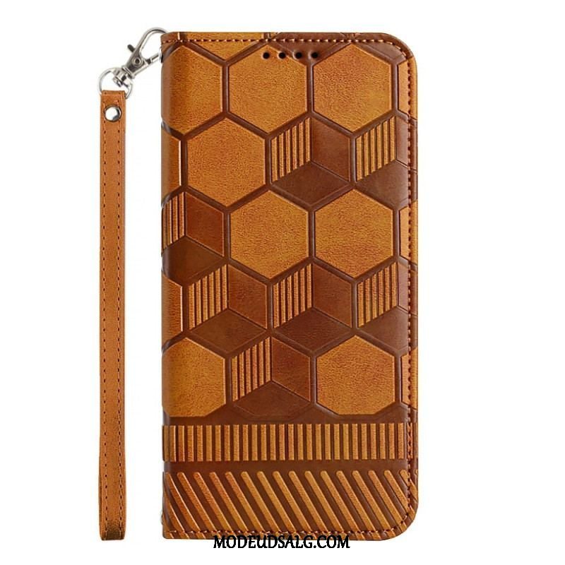 Læder Cover Samsung Galaxy A14 / A14 5G Fodboldbold Mønster