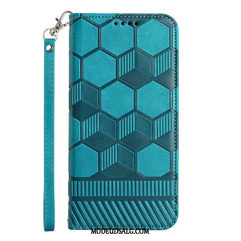 Læder Cover Samsung Galaxy A14 / A14 5G Fodboldbold Mønster