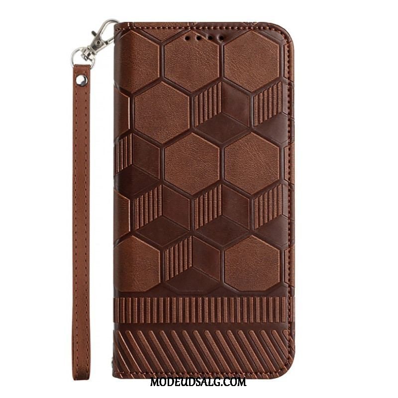 Læder Cover Samsung Galaxy A14 / A14 5G Fodboldbold Mønster