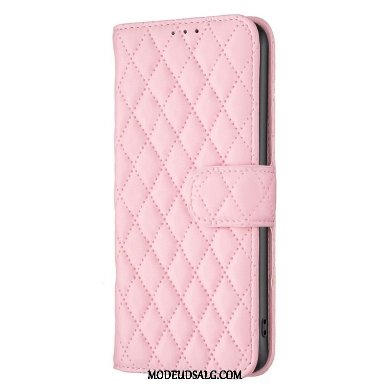 Læder Cover Samsung Galaxy A14 / A14 5G Quiltet Stil