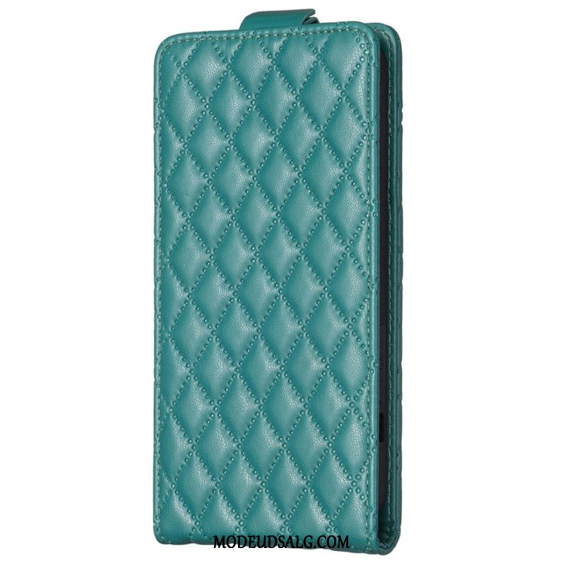 Læder Cover Samsung Galaxy A15 Quiltet Lodret Klap