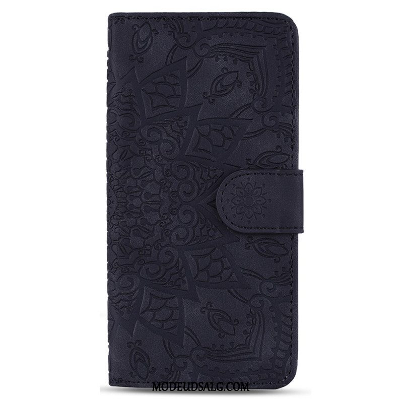 Læder Cover Samsung Galaxy A15 Telefon Etui Trykt Mandala Med Rem