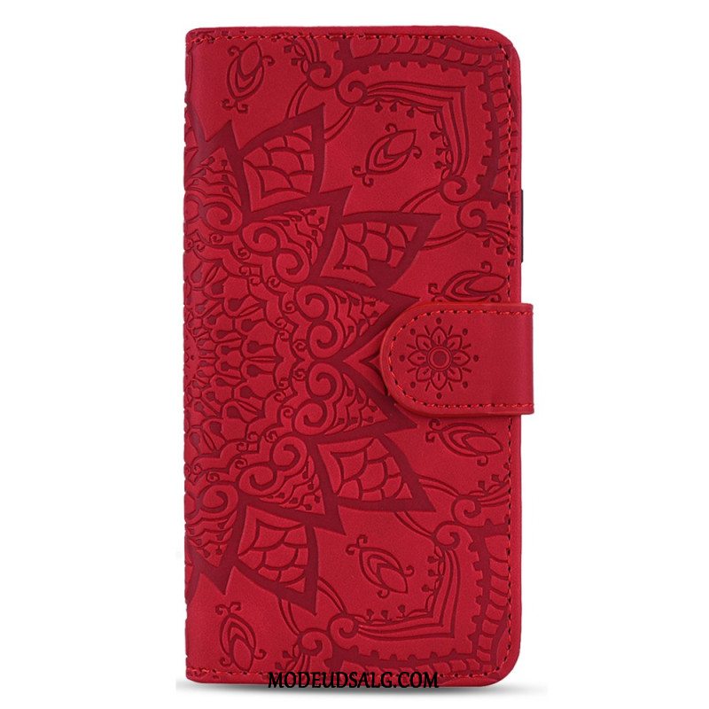 Læder Cover Samsung Galaxy A15 Telefon Etui Trykt Mandala Med Rem