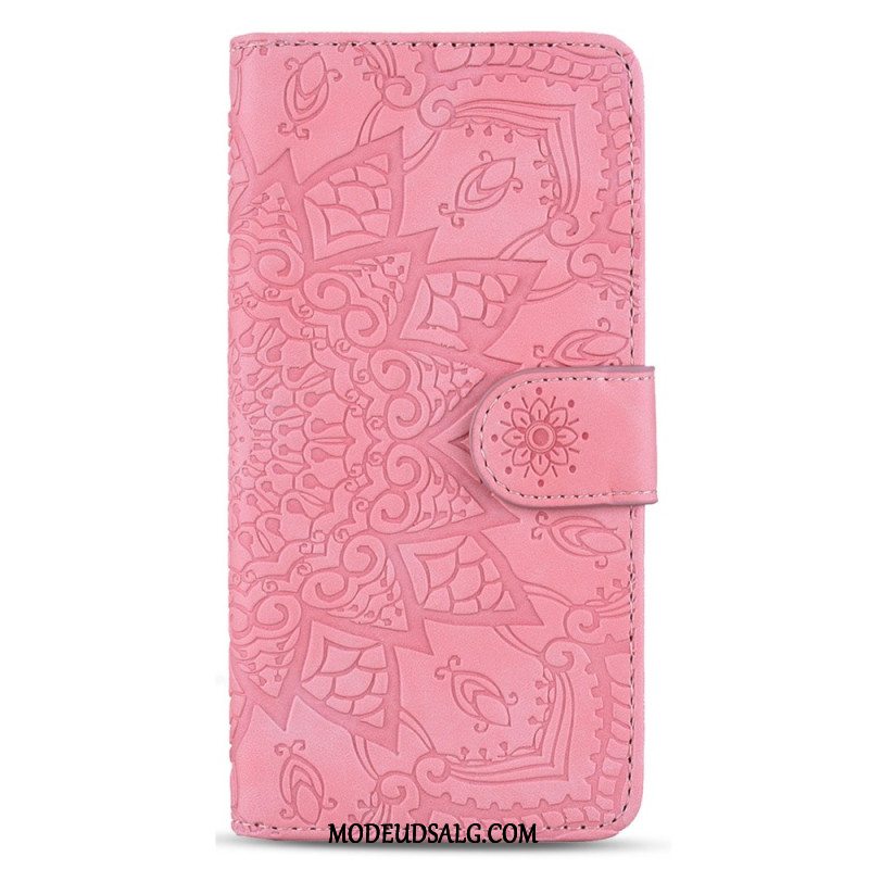 Læder Cover Samsung Galaxy A15 Telefon Etui Trykt Mandala Med Rem