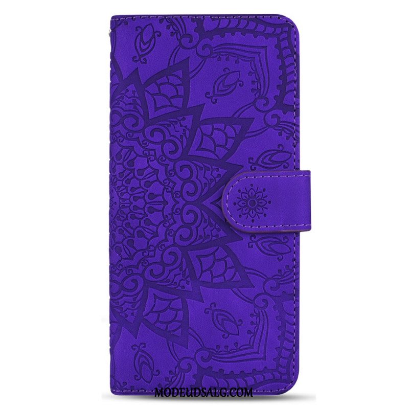 Læder Cover Samsung Galaxy A15 Telefon Etui Trykt Mandala Med Rem