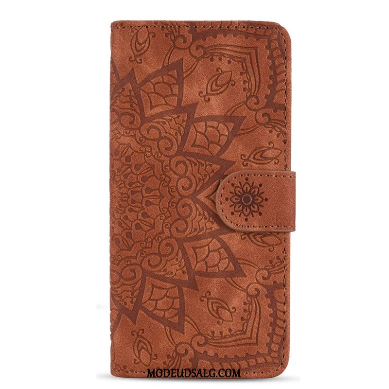 Læder Cover Samsung Galaxy A15 Telefon Etui Trykt Mandala Med Rem