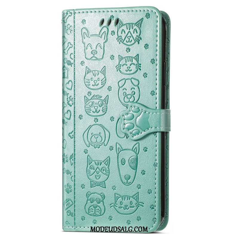 Læder Cover Samsung Galaxy A16 5g Telefon Etui Animerede Dyr