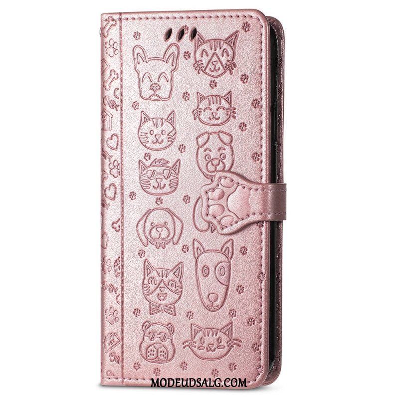 Læder Cover Samsung Galaxy A16 5g Telefon Etui Animerede Dyr