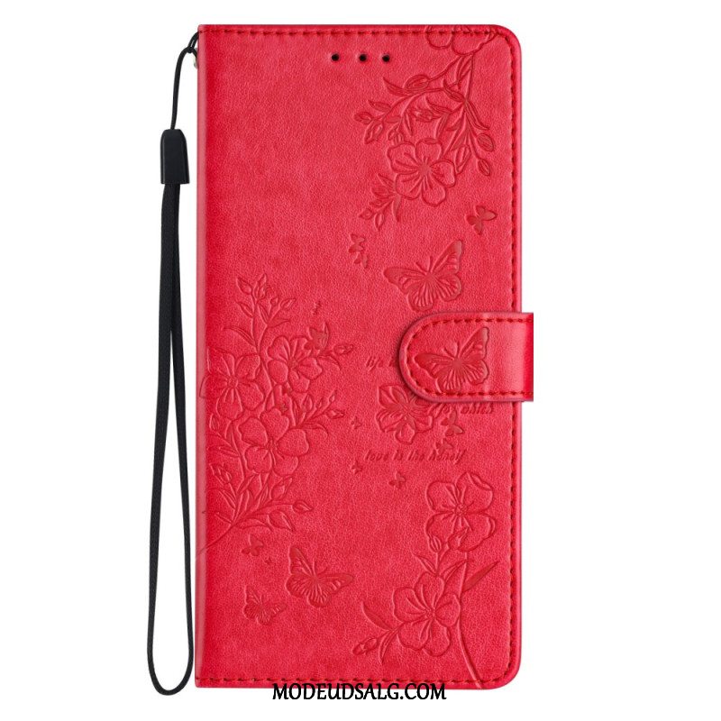 Læder Cover Samsung Galaxy A16 5g Telefon Etui Blomstertryk