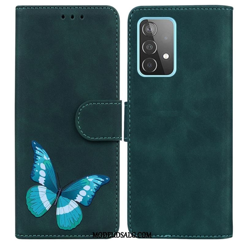 Læder Cover Samsung Galaxy A52 4G / A52 5G / A52s 5G Skin-touch Butterfly