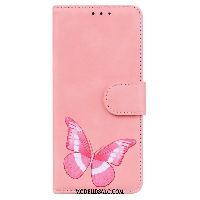 Læder Cover Samsung Galaxy A53 5G Skin-touch Butterfly