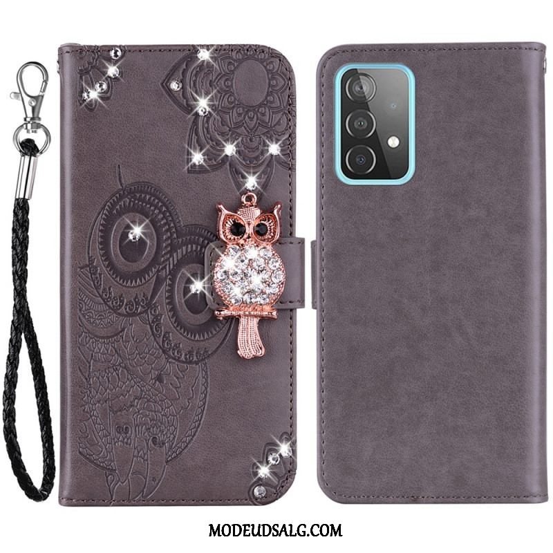 Læder Cover Samsung Galaxy A53 5G Ugle Mandala Og Charm