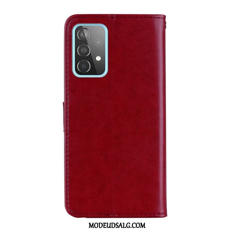 Læder Cover Samsung Galaxy A53 5G Ugle Mandala Og Charm