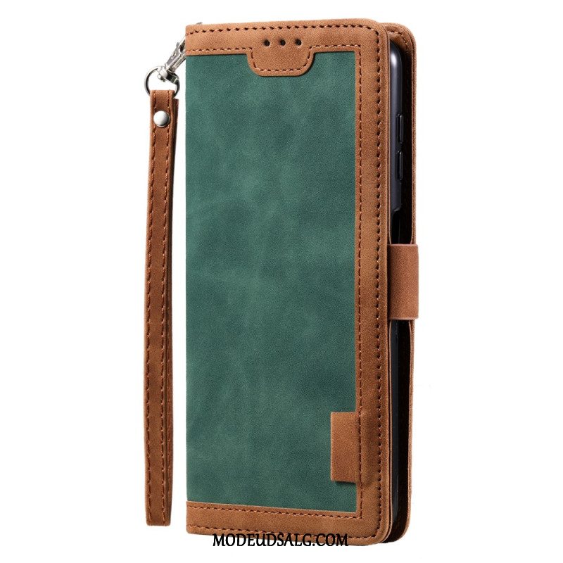 Læder Cover Samsung Galaxy A55 5g Telefon Etui Retro Tegnebog