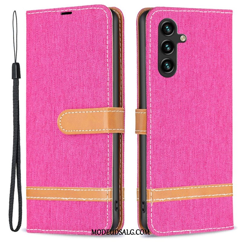 Læder Cover Samsung Galaxy A55 5g Telefon Etui Stof