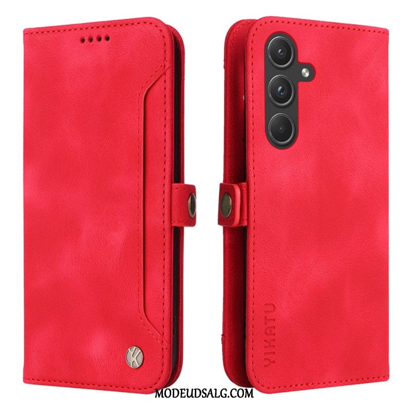 Læder Cover Samsung Galaxy A55 5g Telefon Etui Yikatu Ruskindseffekt