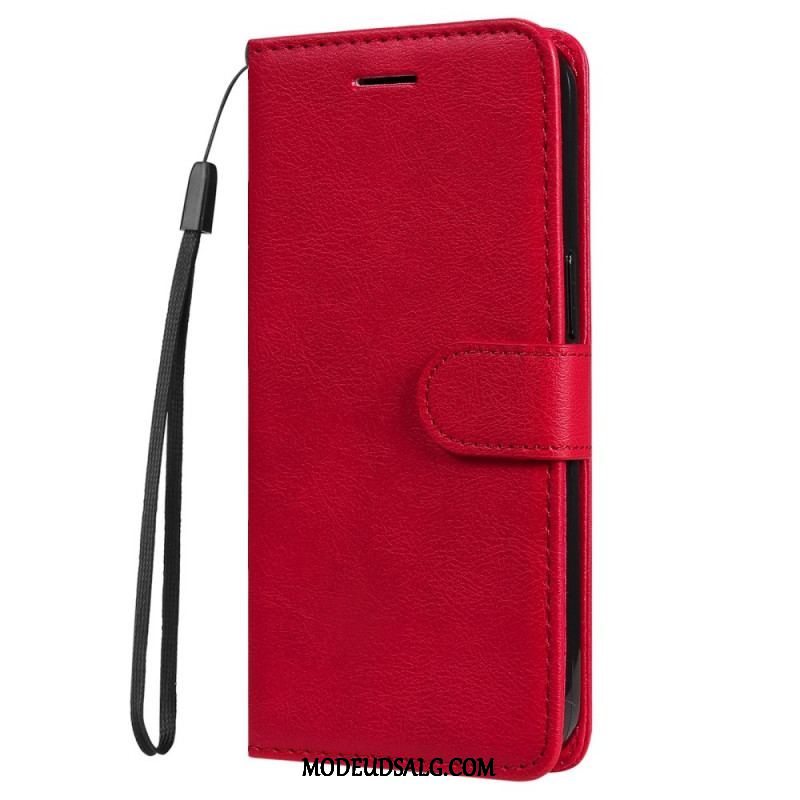 Læder Cover Samsung Galaxy M32 Med Snor Solid Color Series Strappy