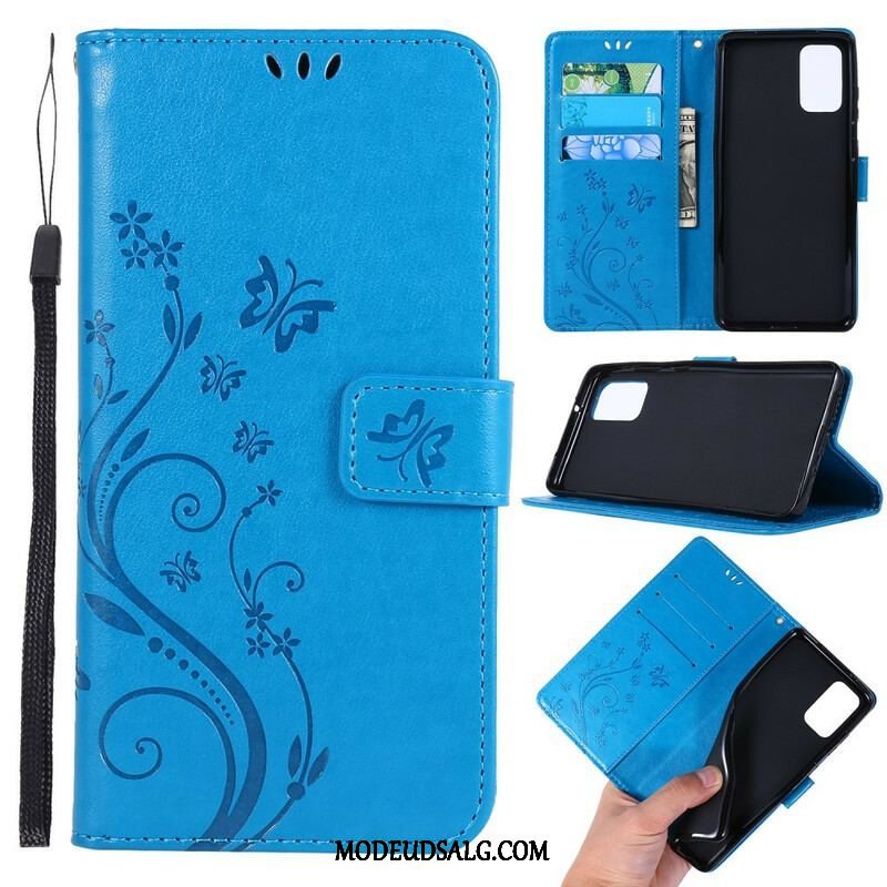 Læder Cover Samsung Galaxy S20 Plus / S20 Plus 5G Fortryllede Sommerfugle