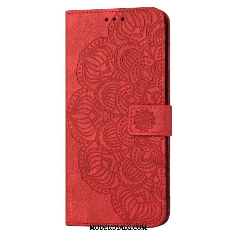 Læder Cover Samsung Galaxy S23 Plus 5G Med Snor Strappy Mandala