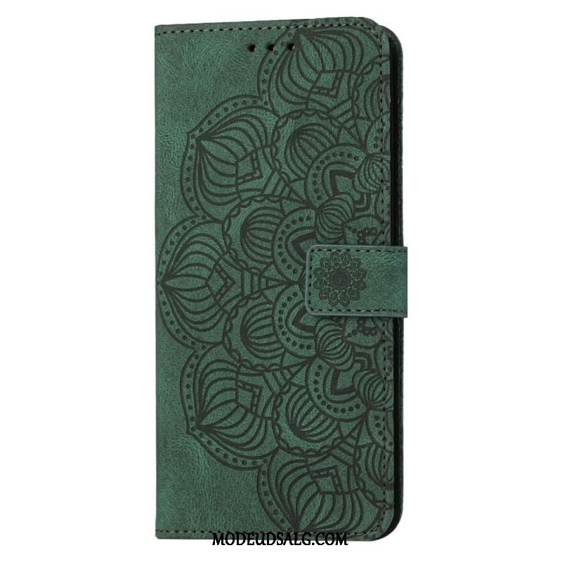 Læder Cover Samsung Galaxy S23 Plus 5G Med Snor Strappy Mandala