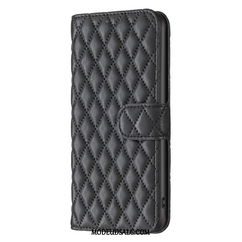 Læder Cover Samsung Galaxy S23 Plus 5G Quiltet Binfen Farve