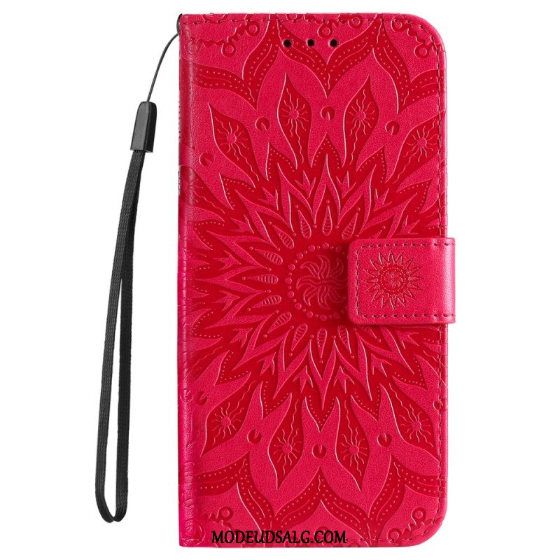 Læder Cover Samsung Galaxy S24 Fe Telefon Etui Solsikkerem Design