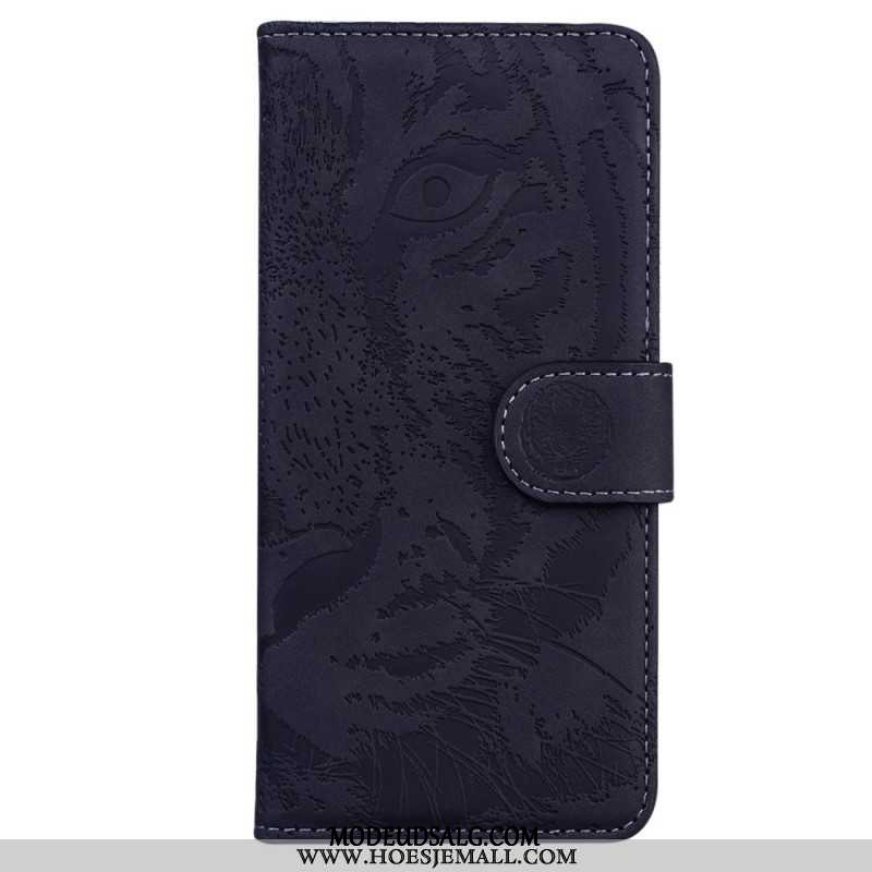 Læder Cover Samsung Galaxy S24 Plus 5g Telefon Etui Tiger Footprint