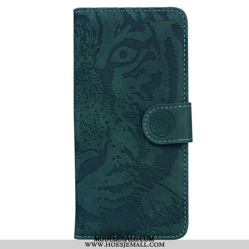 Læder Cover Samsung Galaxy S24 Plus 5g Telefon Etui Tiger Footprint