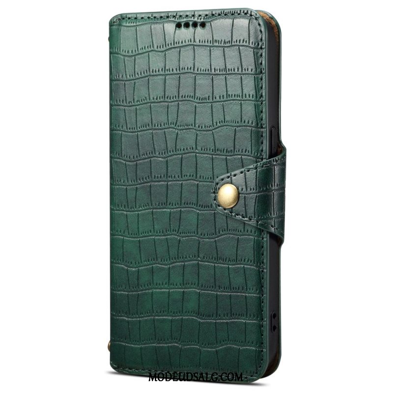 Læder Cover Samsung Galaxy S24 Ultra 5g Telefon Etui Krokodilletekstur