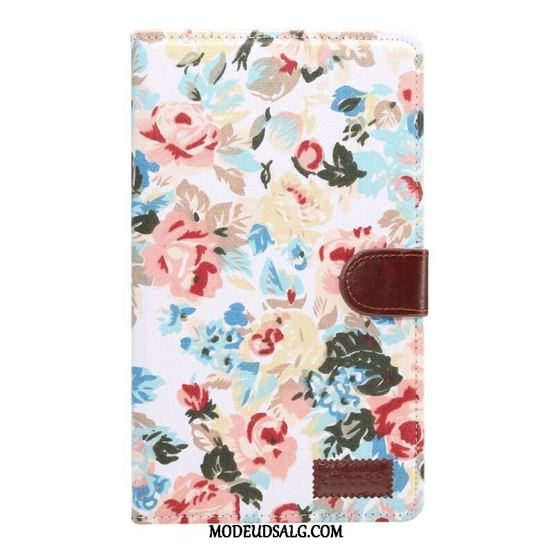 Læder Cover Samsung Galaxy Tab A7 Lite Frihedsblomster