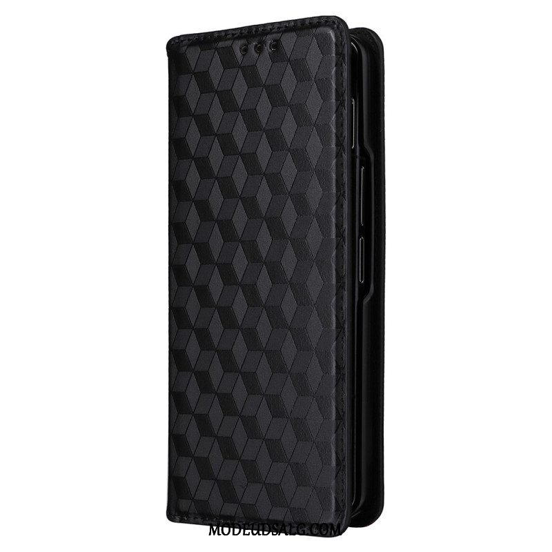 Læder Cover Samsung Galaxy Z Fold 5 Telefon Etui 3d-mønster