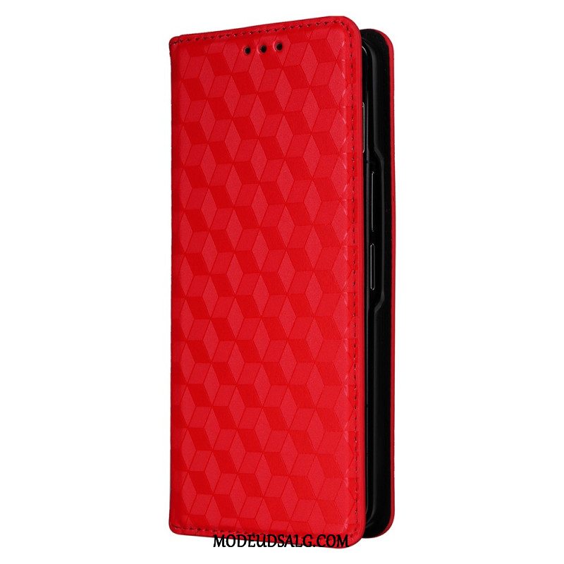 Læder Cover Samsung Galaxy Z Fold 5 Telefon Etui 3d-mønster