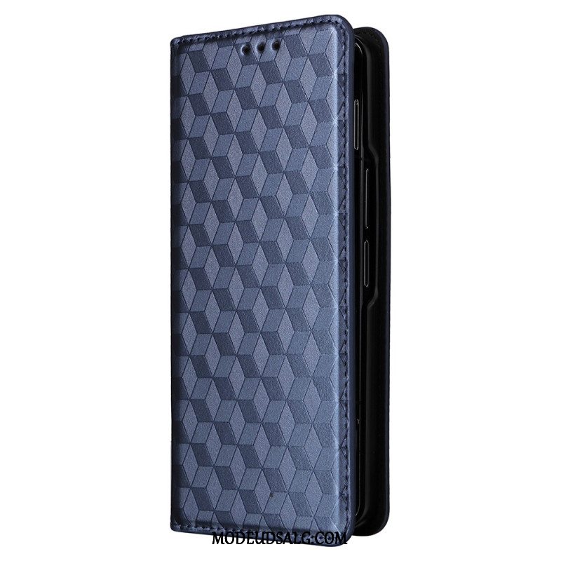 Læder Cover Samsung Galaxy Z Fold 5 Telefon Etui 3d-mønster