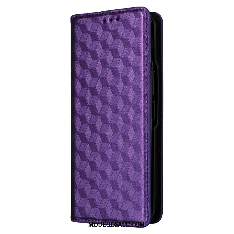 Læder Cover Samsung Galaxy Z Fold 5 Telefon Etui 3d-mønster