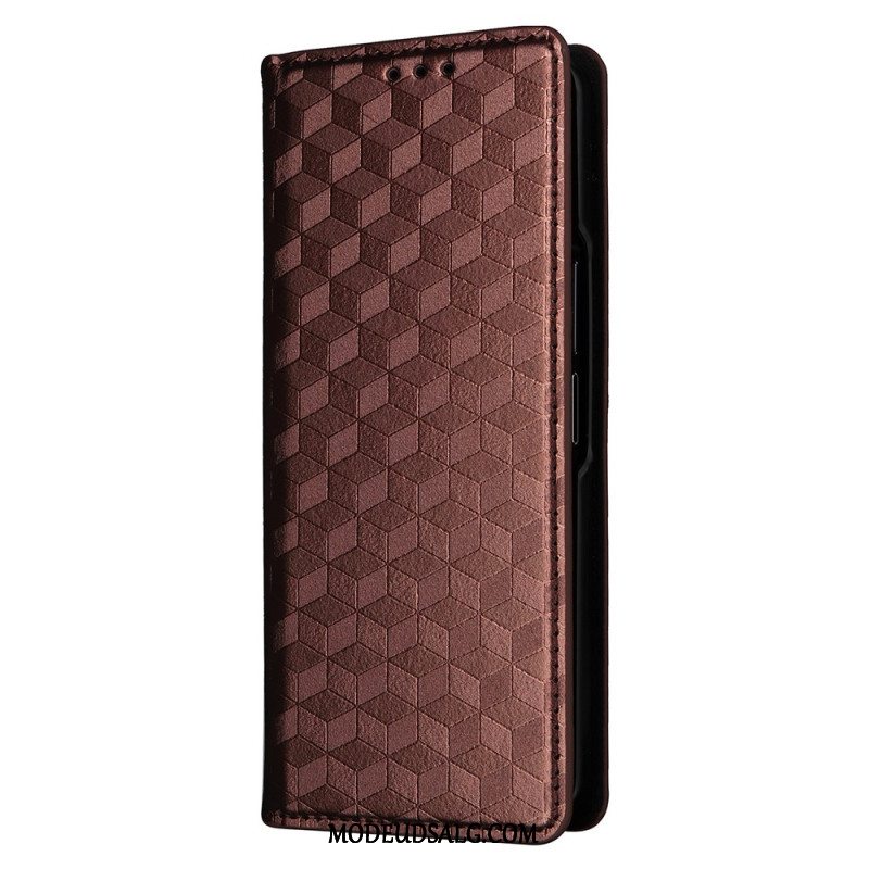 Læder Cover Samsung Galaxy Z Fold 5 Telefon Etui 3d-mønster