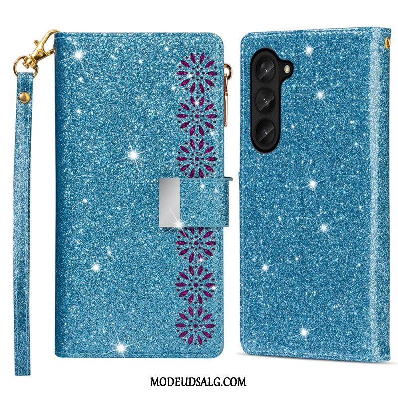 Læder Cover Samsung Galaxy Z Fold 5 Telefon Etui Pailletter Pung