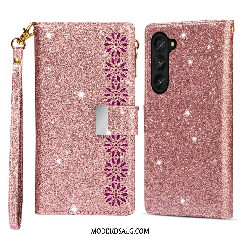 Læder Cover Samsung Galaxy Z Fold 5 Telefon Etui Pailletter Pung