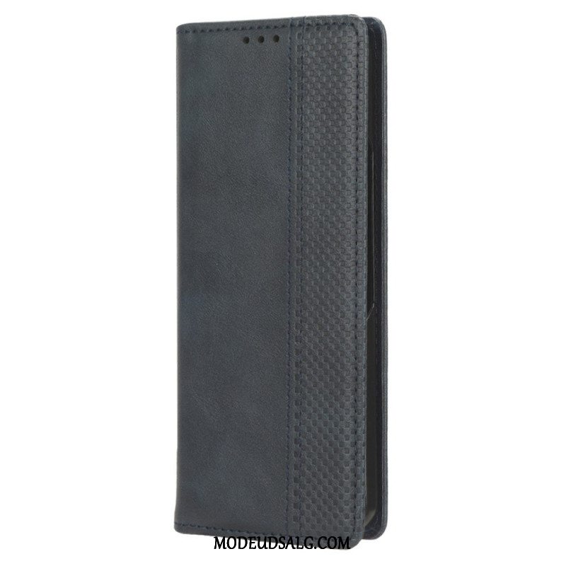 Læder Cover Samsung Galaxy Z Fold 5 Telefon Etui Retro